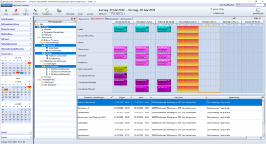 Dachdeckersoftware Optimus Organisation von Baustellen