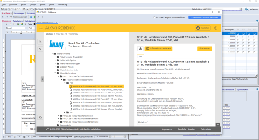 Trockenbau Leistungstexte Ausschreiben.de Handwerkersoftware Optimus