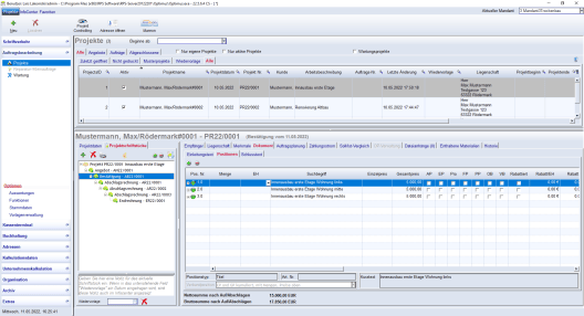 Trockenbau Projektverwaltung Handwerkersoftware Optimus