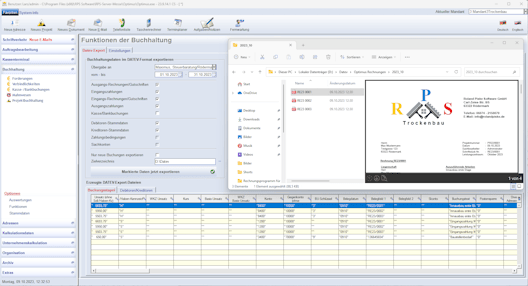 DATEV-Export in der Handwerkersoftware Optimus