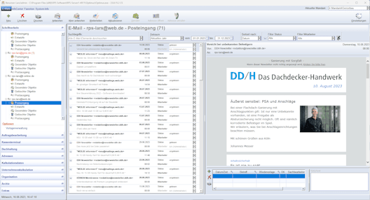 E-Mail-Client in der Handwerkersoftware Optimus