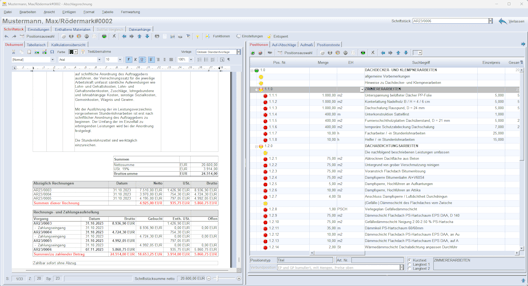 Abschlagsrechnung in der Handwerkersoftware Optimus