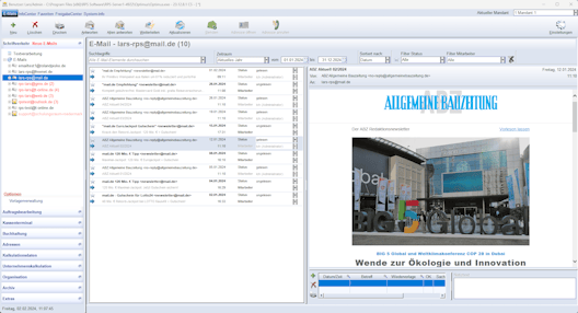 E-Mail-Client in der Bausoftware Optimus